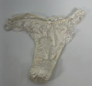 Victoria’s Secret lace Silk bright vintage thong 1997 heart label Sz L Large - Picture 1 of 14