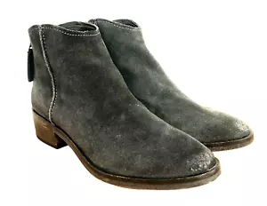 Dolce Vita grau Wildleder Reißverschluss hinten kurze Stiefel Stiefeletten Größe 7 abgenutzt - Bild 1 von 12