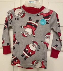 Child of Mine-Carters Santa Holiday~CHRISTMAS~~2 piece Cotton Pajamas -12 M - Picture 1 of 9