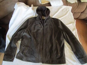 Neu ohne Etikett Wilsons Vintage USA braune Lederjacke & Hoodie Größe XXL - Bild 1 von 8