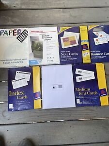 Lot (7pc) Avery Office Depot Paper Direct ACCO Business Office Cards Card Stock