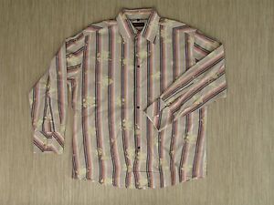 Ben Sherman Striped Floral Shirt Men's Size XL Multi-Colored Long Sleeve Button