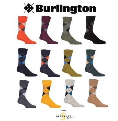 Calcetines Burlington Argyle para Hombres 'Edimburgo' Lana Virgen Muchos Colores 6.5-11 y 11-14 Foto 1 de 4