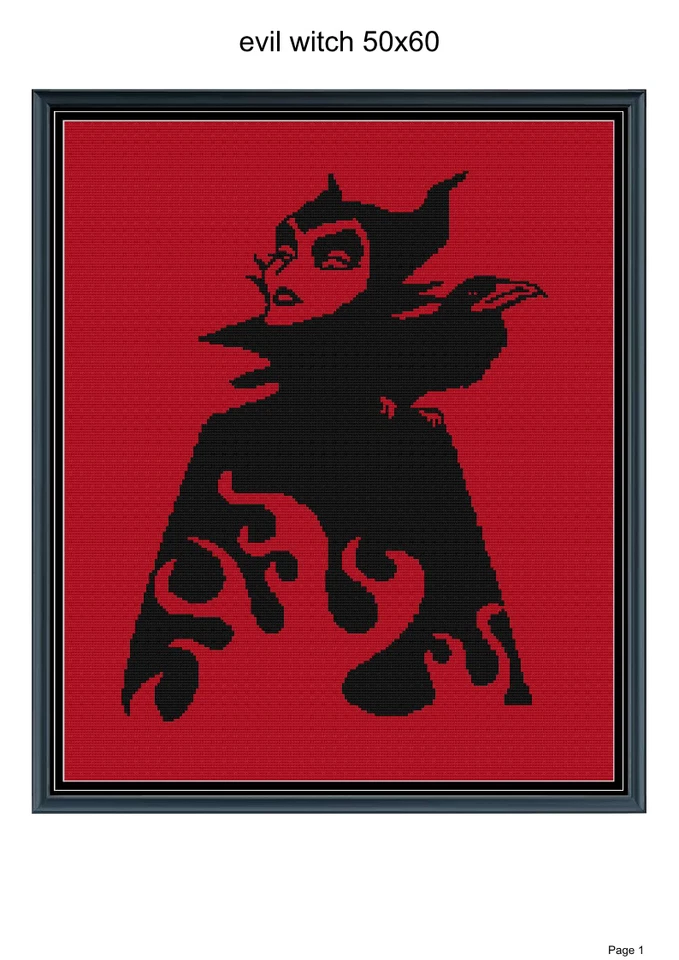 Evil witch blanket pattern, 50x60", written and graph pattern included - Image 1 of 1