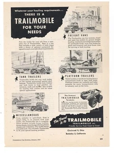 1952 Trailmobile Trailers Ad: Tank, Platform, Freight Trailers Pictured - - Picture 1 of 1