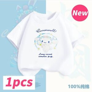 Summer Kuromi Cinnamoroll Melody Children T-Shirt Sanrio Girl Boy Short Sleeve B