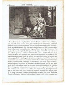 1825 Incisione: Santa Eufemia "Sainte Euphémie, Vierge et Martyre" - Picture 1 of 1