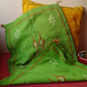 2 Moroccan  Silk Sabra Pillows - Cushions  Handcrafted by Moroccan Artisans - Picture 1 of 8