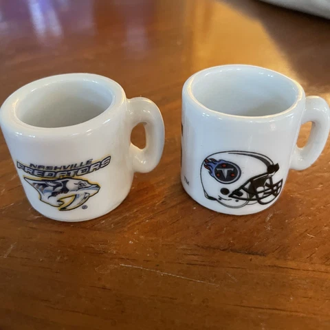 Vintage Rare Nashville Predators Tn Titans Mini Coffee Mug Set - NOS Cover