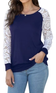 Women’s Long Sleeve Loose Casual Tunic Pullover Sweatshirt Top Size L - Picture 1 of 7