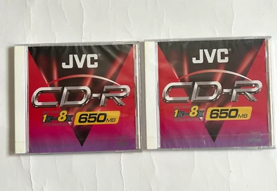 Lot of 2 JVC CD-R Multi-speed 1x ~ 8x 650 MB CD-74 CD-R650MB Cases New Sealed - Image 1 of 4