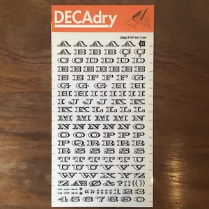 DECAdry N.º 34 Rub-on Black Letters & Numbers Transfer (20pt - 0.197inch - 5mm) - Picture 1 of 1