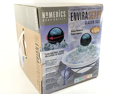 NEW ENVIRASCAPE Glacier Falls Homedics Illuminated Glass Relaxation Fountain - Image 1 of 4