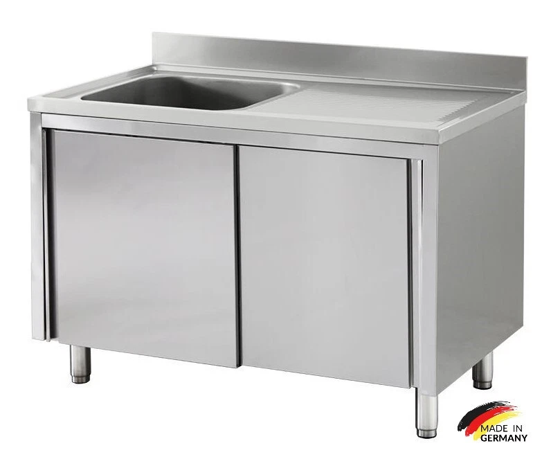 VM EUROPA Edelstahl Spülschrank 100 x 60 cm 1 Becken links Spüle Spültisch Gastro NEU