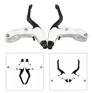 White 2pcs Mountain Bike Bicycle Hand Brake Levers Bar handlebar Lever Set hs - Picture 1 of 7