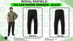 BLACK "ROYAL ENFIELD TSO KAR RIDING TROUSER" - Picture 1 of 12