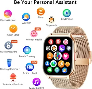 Reloj Inteligente Para iPhone Android De Mujer Smart Watch Pantalla T�ct NEW US. - Picture 1 of 7