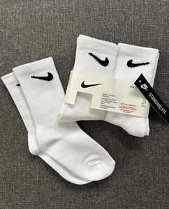 Nike Everyday Crew Cotton 2 Pairs Socks XS Kids Junior Infant Children Boy Girl - Picture 1 of 8