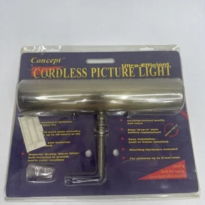 Concept Cordless Brass Finish Picture Light Model 2000 New Open Package Complete - Picture 1 of 4