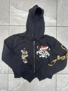 Black Ed Hardy Women’s Graphic Zip-Up Hoodie Size XL / 14 - Picture 1 of 3