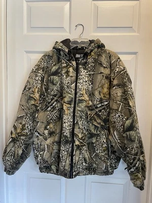 WFS Burly Camo Tan Hooded Jacket Mens Pockets Green Brown Tan XXL Insulated - Image 1 of 4