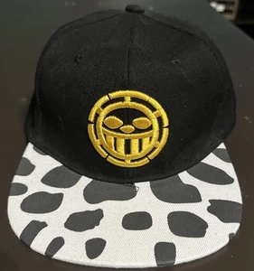 One Piece - Pirates of Heart  Snapback Mens Hat Black Gold Smiley - Picture 1 of 3