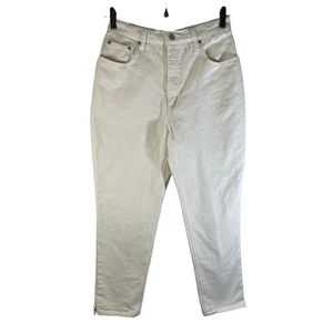 VINTAGE Sostanza Women's High Rise Tapered Leg Jeans Denim White Size Petite 8 - Picture 1 of 8