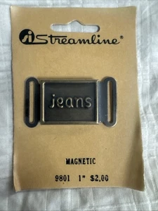 Vintage Streamline Belt Buckle 1” Magnetic “jeans” 9801 - Picture 1 of 5