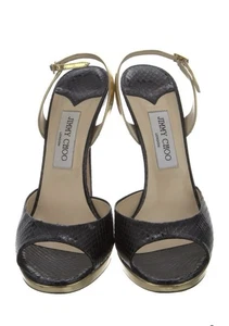 JIMMY CHOO Black Leather Slingback SandalsWomen's Size: 11 | IT 41 - Picture 1 of 12