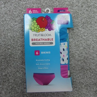 Fruit Of The Loom Underwear Girls 12 Bikinis Micro Mesh 6 Pair - Image 1 of 4