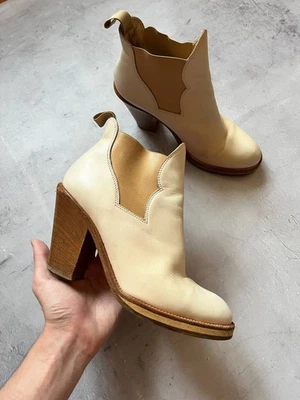 Acne Studios Ankle Leather Boots Woomen's Size EU 40 Beige - Image 1 of 4
