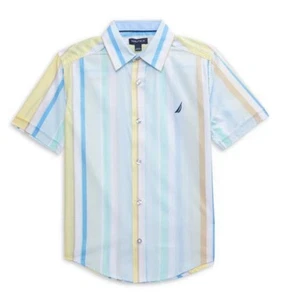 Nautica Boys' Short Sleeve Woven Button-Down Shirt. Light Weight & Breathable - Picture 1 of 3