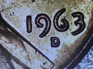 1963 D penny error penny in good condition - Picture 1 of 9