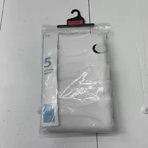 M&S White Cotton Tank Tops 5 Pack Youth Size 10 - Picture 1 of 5