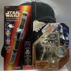 Star Wars Lot - Darth Vader Case -501 Legion Storm Trooper Boba Fett Watch Gift - Picture 1 of 7