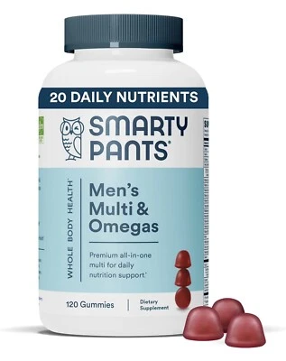 SmartyPants Multivitamin For Men Gummies Omega 3 Fish Oil 120 Count  - Imagem 1 de 4