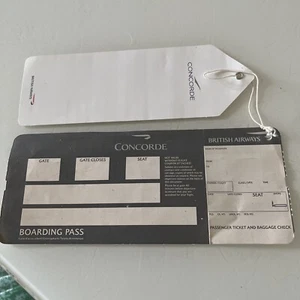 Concorde British Airways Coat Identification Tag - & Boarding Pass - Picture 1 of 6