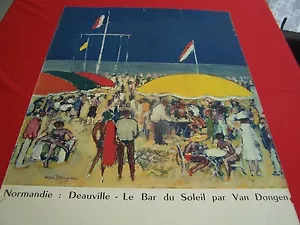 Póster original vintage Normandie Deauville de Kies Van Dongen 1960 playa francesa - Imagen 1 de 1