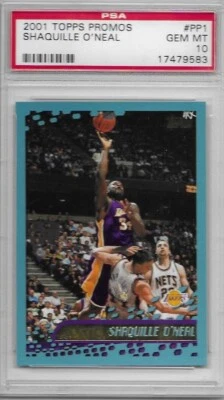 2001 Topps Promos #PP1 Shaquille O'Neal PSA 10 POP 1 - Imagem 1 de 2