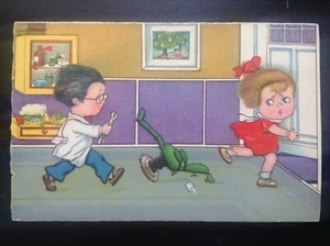 Jolie ancienne Carte postale fantaisie enfants dentiste - Picture 1 of 2