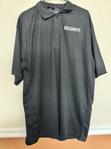 Black 'Security' Shirt - Black Moisture Wicking SECURITY Polo Summer Shirt - Picture 1 of 2
