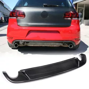 Carbon Fiber Rear Bumper Diffuser Fit for Volkswagen VW Golf 6 VI MK6 GTI 10-13 - Picture 1 of 12