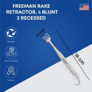 FREEMAN RAKE Surgical Retractors Premium Surgical Plastic Surgery Instruments - Picture 1 of 8