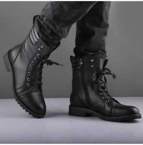 Black Handmade Napoleon Military Boots, Combat Jungle Boots for men