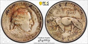 1927 50C medio dólar de plata conmemorativo Vermont PCGS AU58 - Imagen 1 de 1