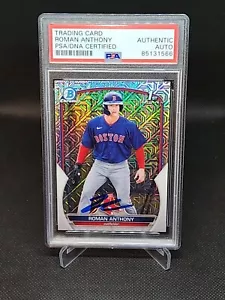 Roman Anthony Firmato 2023 Bowman Cromato Mega BCP-71 Boston Red Sox Auto PSA/DNA - Foto 1 di 2