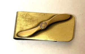Solid Brass Money Clip- INGA - Airplane Propeller design - Picture 1 of 2