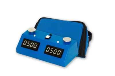 ZMart Fun II Digital Chess Clock - BLUE/BLUE with Wedge Bag - Image 1 of 3
