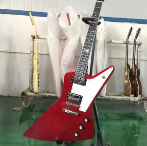 Solid Body EX Electric Guitar Red Ebony Fretboard HH Pickups Chrome Hardware