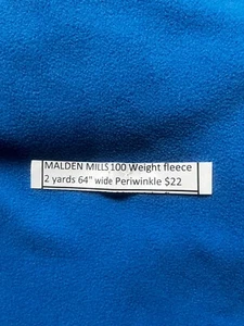 Malden Mills 100 Weight fleece 2 yds 64" wide Perriwinkle - Picture 1 of 3